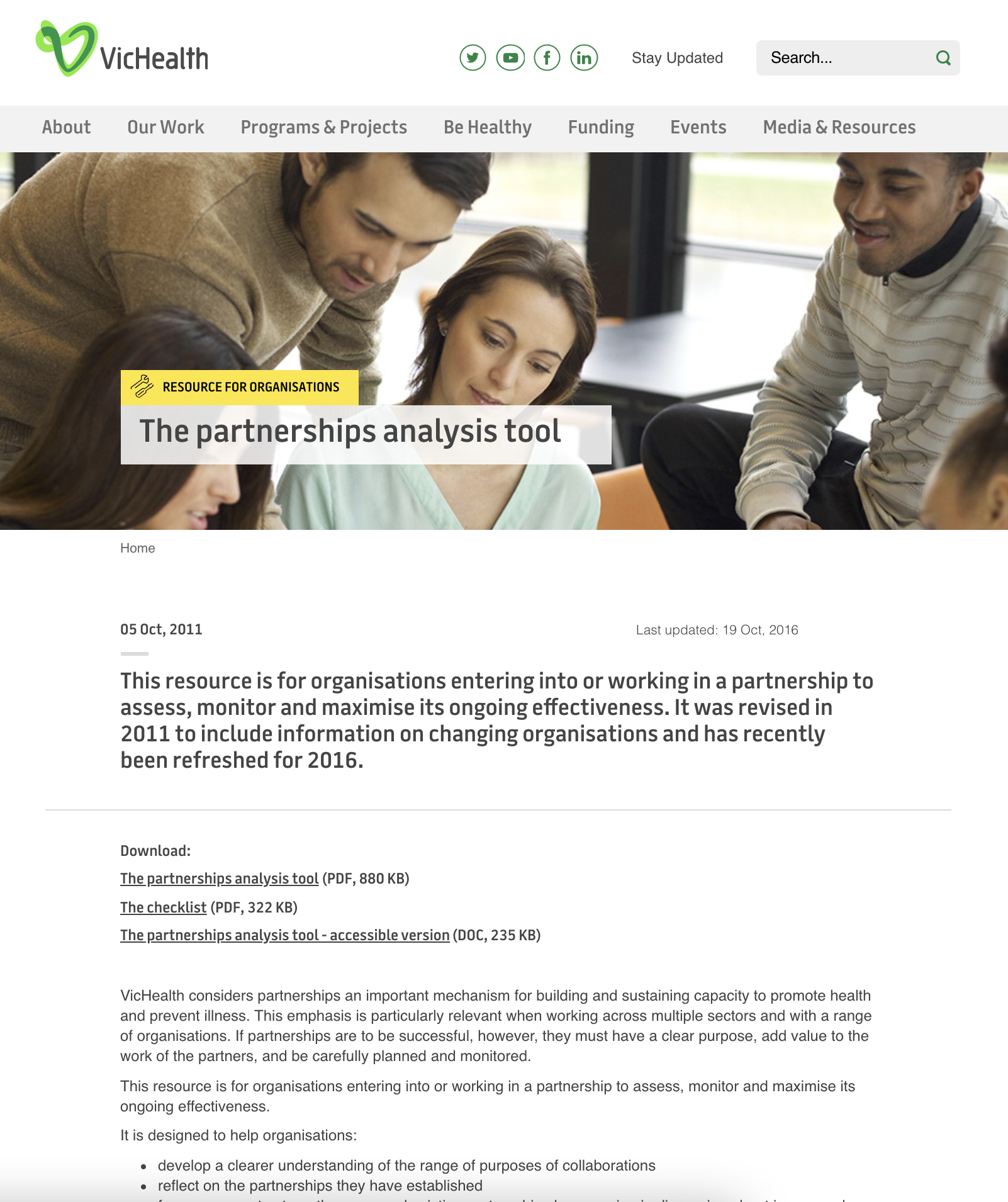 The Partnerships Analysis Tool