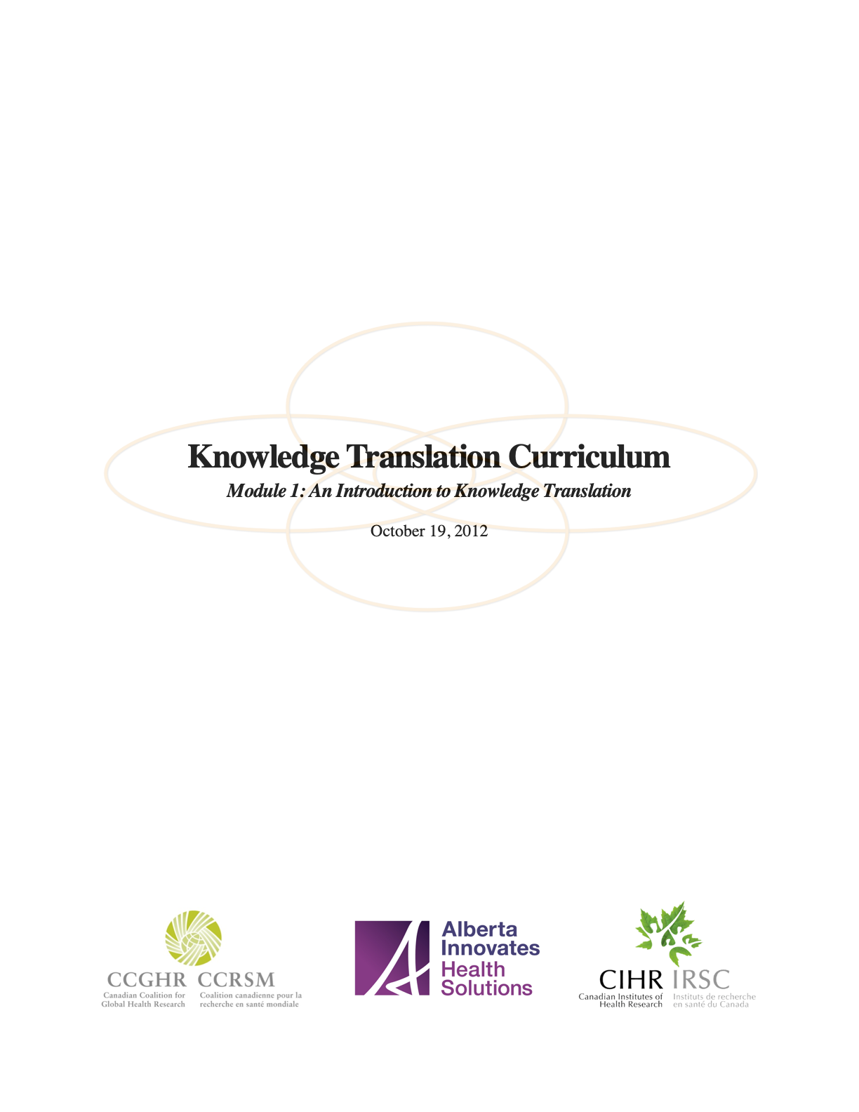 Knowledge Translation Curriculum