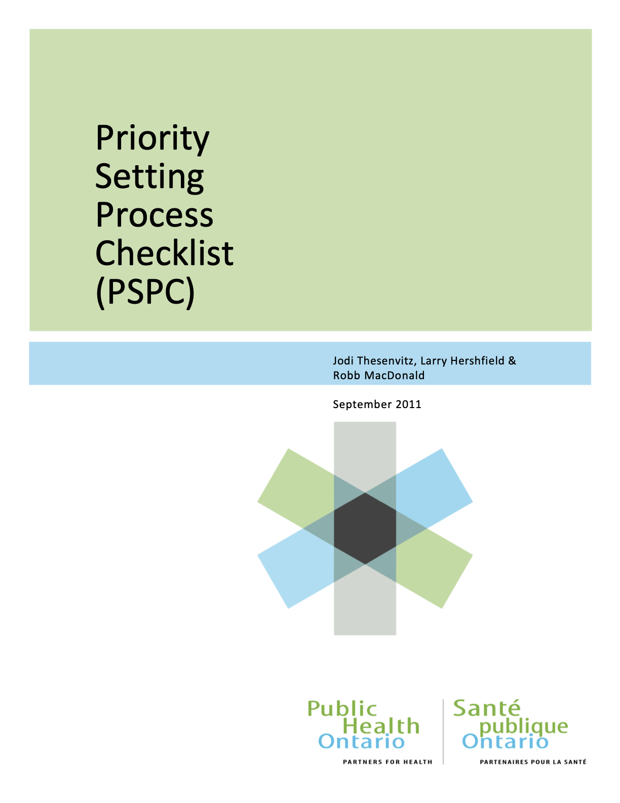 Priority Setting Process Checklist (PSPC)