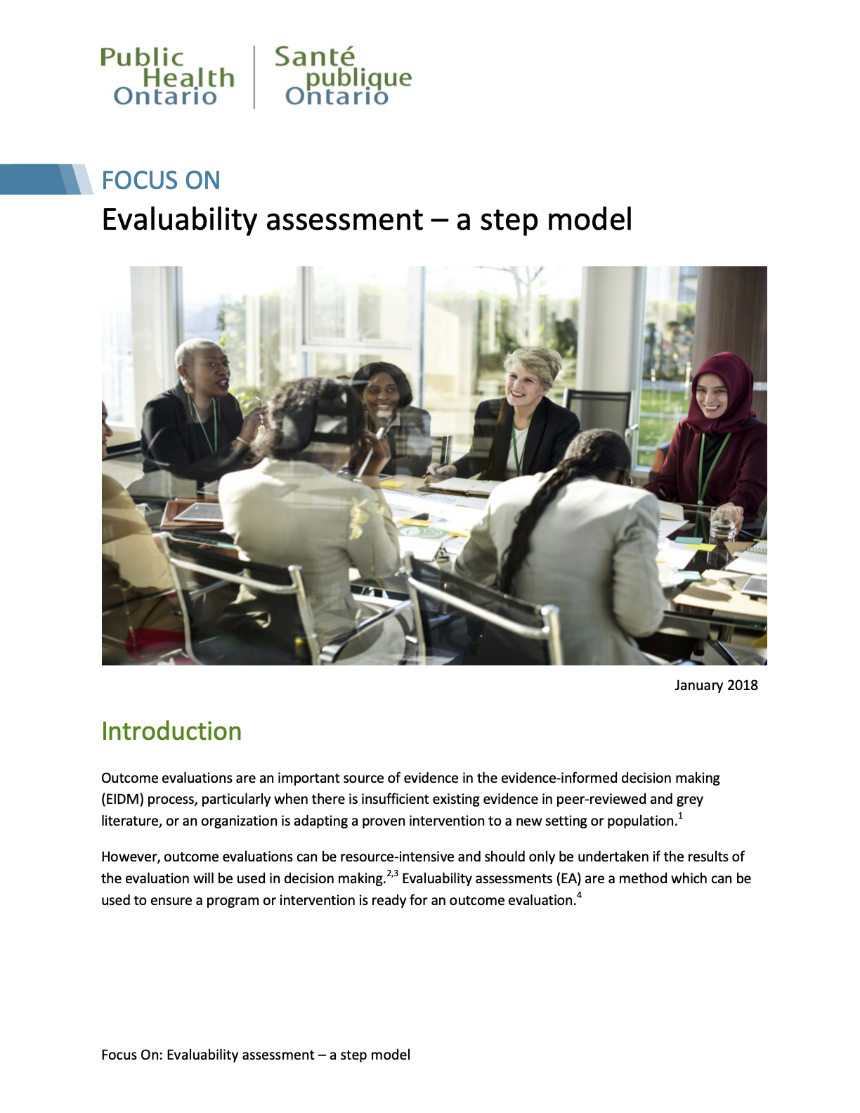 Evaluability Assessment: A Step Model